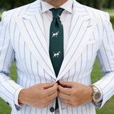 Dark Green with White Dog Necktie