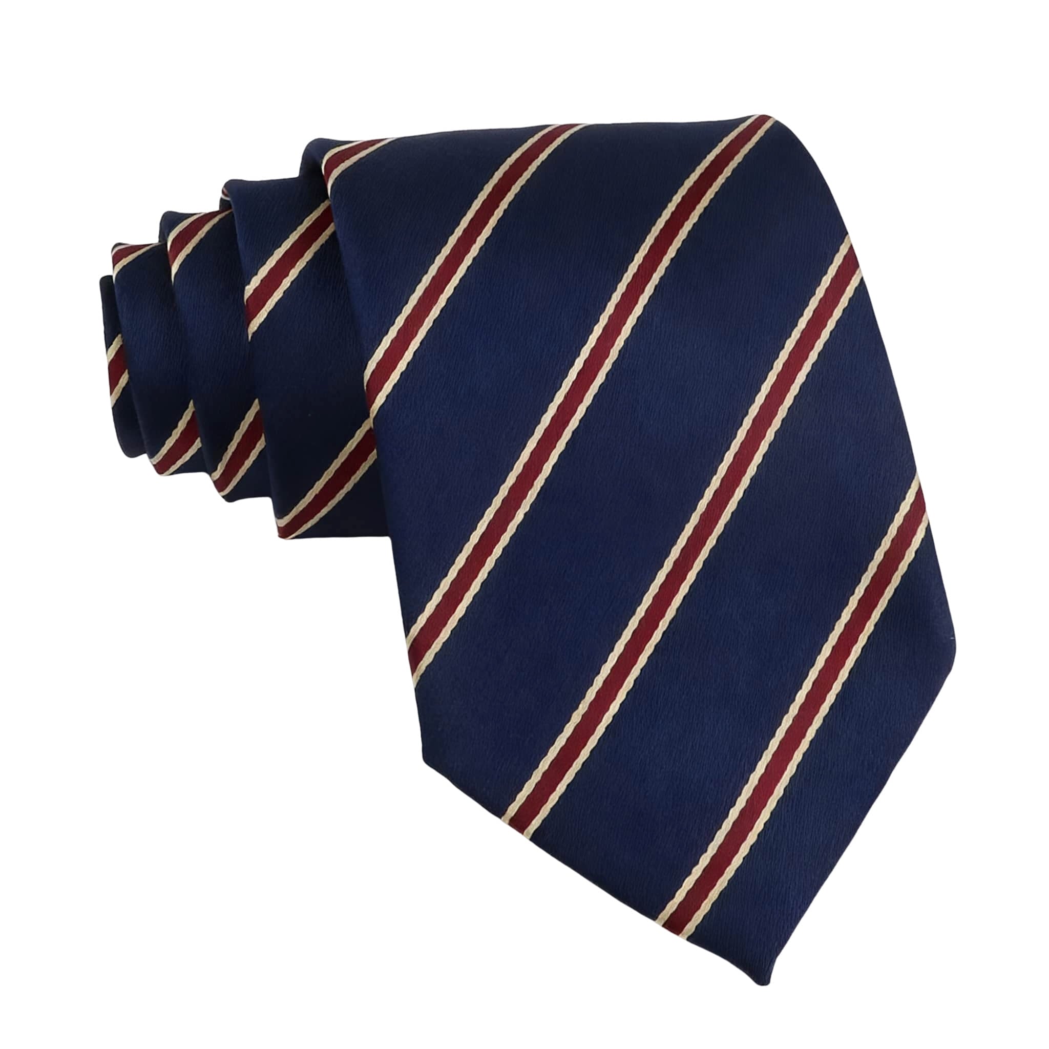 Navy Blue Red Striped Necktie