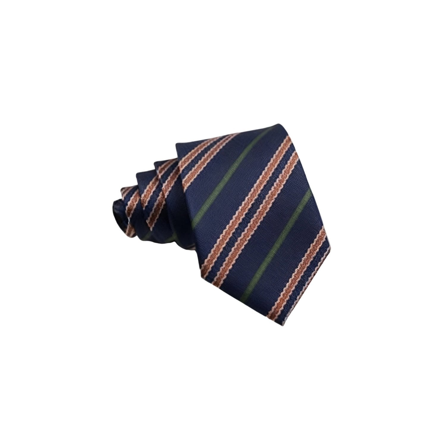Brown with Blue Geometric Pattern Necktie Set