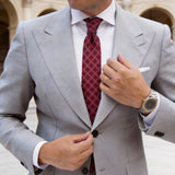 Red With Blue Checkered Necktie
