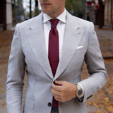 Red With Dark Blue Striped Necktie