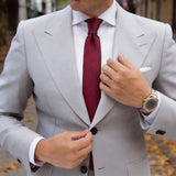 Red With Dark Blue Striped Necktie