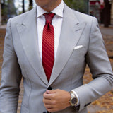 Red With White Dots & Stripes Necktie