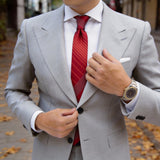Red With White Dots & Stripes Necktie