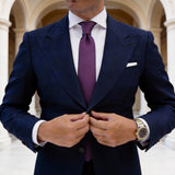 Red With Blue Geometric Necktie