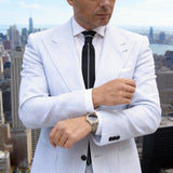 Black With White Stripe Necktie