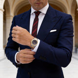 Dark Red with Red Striped Necktie