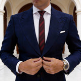 Dark Red with Red Striped Necktie