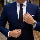 Black with White Paisley Necktie