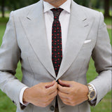 Black Necktie With Red Floral Paisley