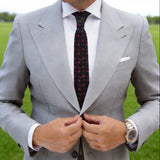 Black Necktie With Red Floral Paisley