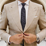 Black With Purple & White Floral Necktie