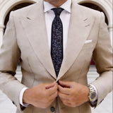 Black With Purple & White Floral Necktie