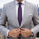 Black With Purple Dot-and-Stripe Necktie