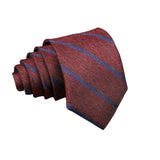 Burgundy With Blue Diagonal Stripes Necktie