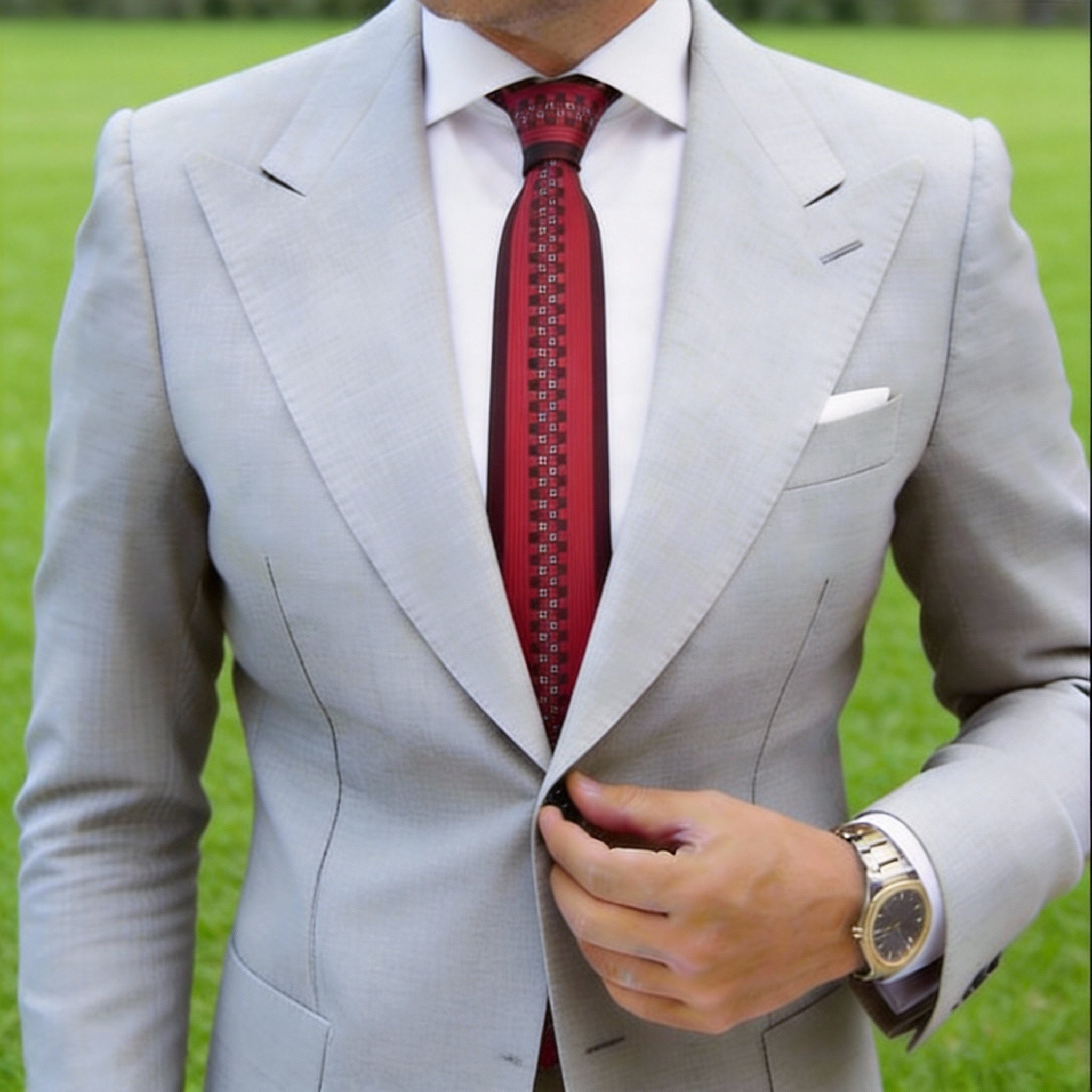 Red With Black Checkered Necktie