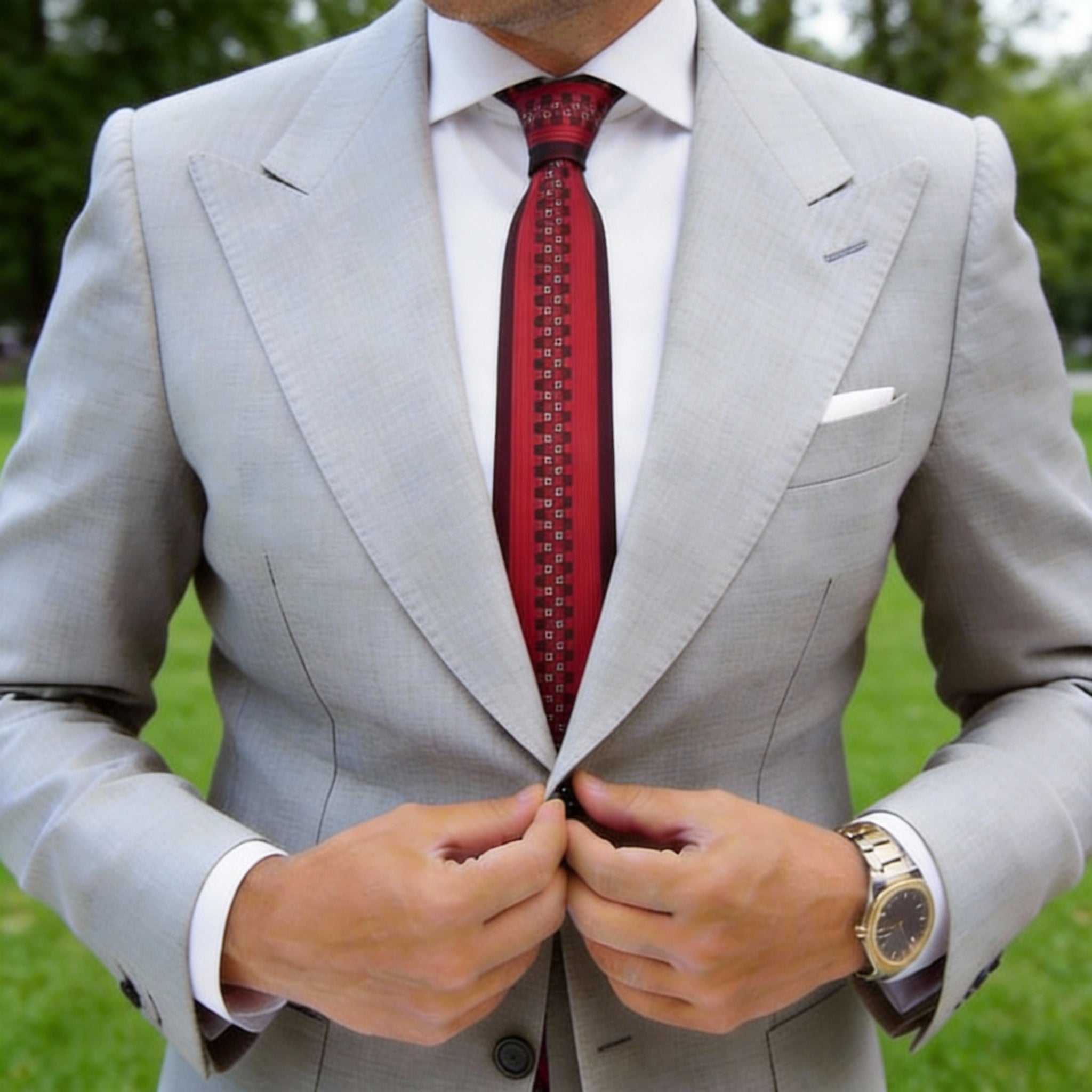 Red With Black Checkered Necktie