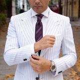 Purple With Pink White Striped Dotted Necktie