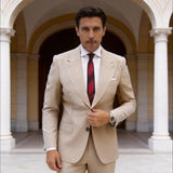 Red Necktie With Black Stripes & Red Motifs