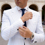 Dark Blue with Blue Striped Necktie