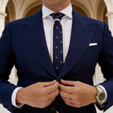 Navy Blue Necktie with Red Paisley