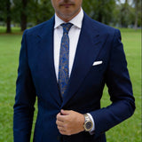 Blue With Gold Paisley Necktie