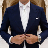 White With Light Gray Stripe Necktie