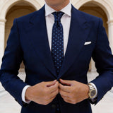Navy Blue With Light Blue Polka Dot Necktie