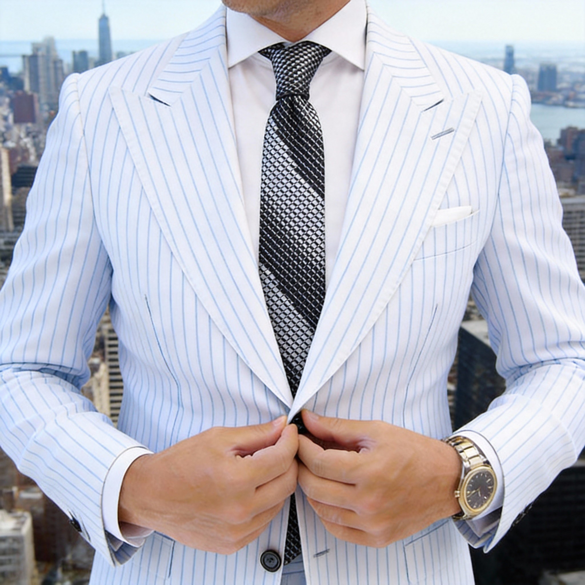 Dark Blue With Light Blue Polka Dots Necktie