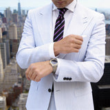 213.12.06Black With Purple And Lavender Stripes Necktie