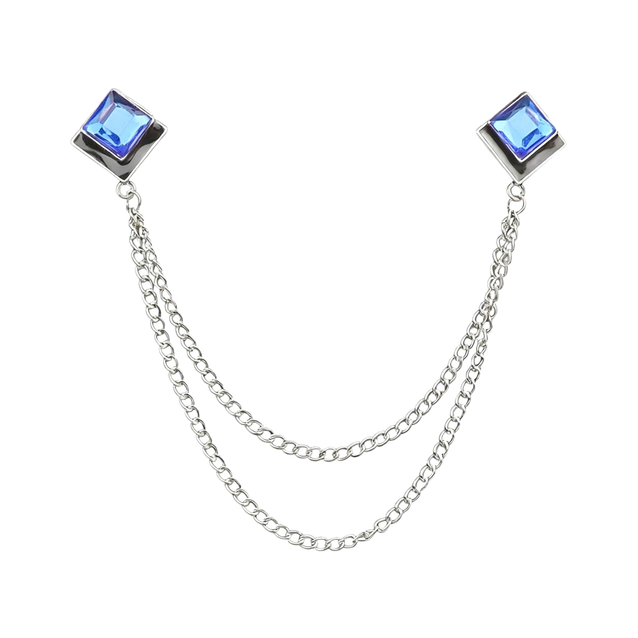 Silver Blue Solid Lapel Pin