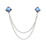 Silver Blue Solid Lapel Pin
