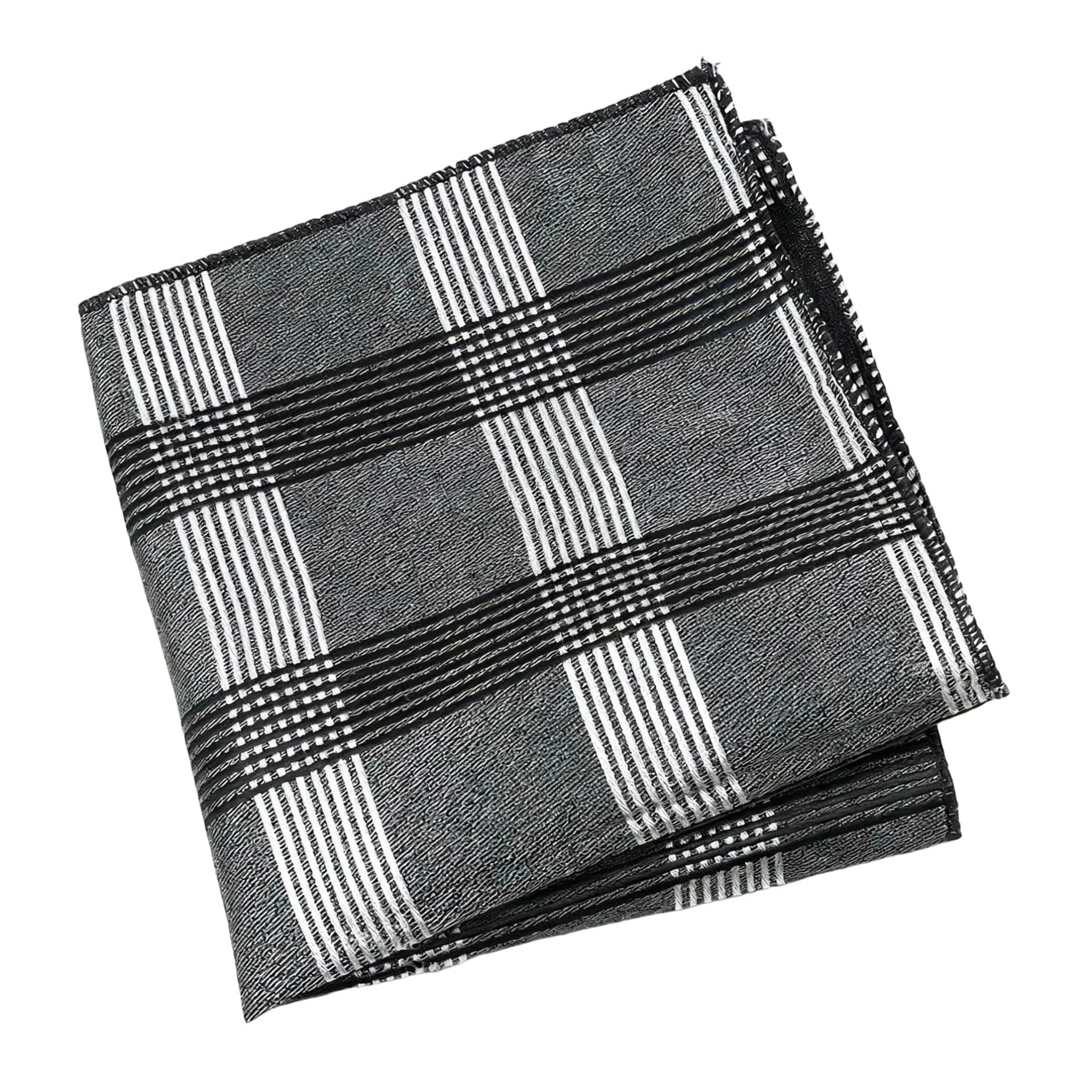 Gray Black Plaid Pocket Square
