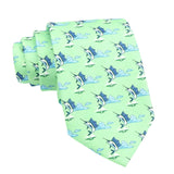 Green Blue Fish Necktie