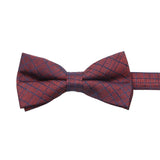 Burgundy Navy Blue Plaid Bowtie