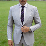 Black with Purple Diagonal Striped Necktie