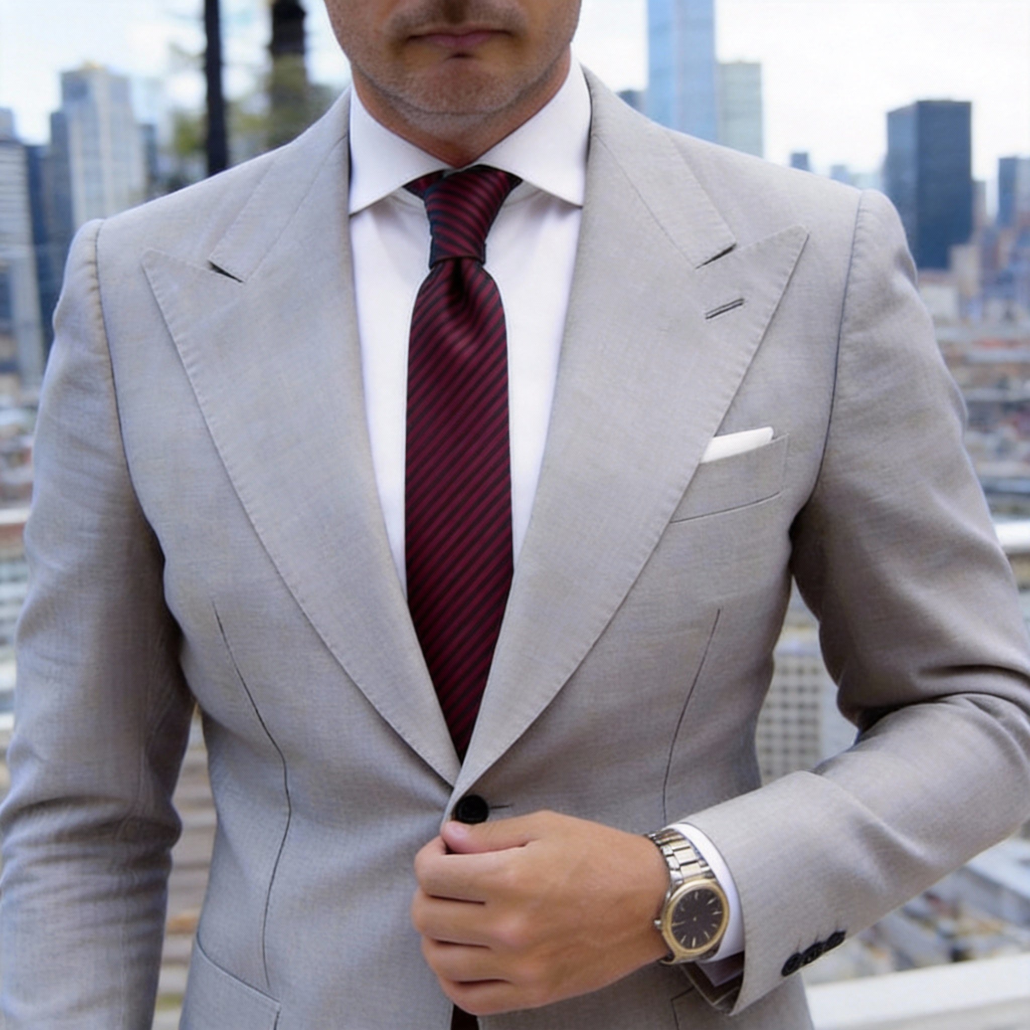 Black With Purple Striped Necktie