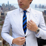 Blue With Black Stripes Necktie