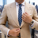 Dark Blue With Light Blue Diagonal Stripes Necktie