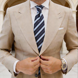 Navy Blue with Light Blue Stripes Necktie