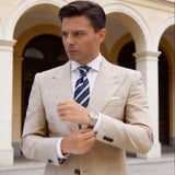 Navy Blue with Light Blue Stripes Necktie