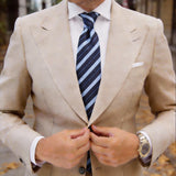 Navy Blue with Light Blue Stripes Necktie