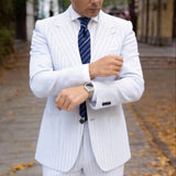 Navy With Light Blue Striped Necktie