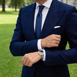 Black With Blue Striped Necktie