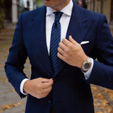 Black With Blue Striped Necktie