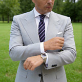 Navy Blue With Light Purple Stripes Necktie