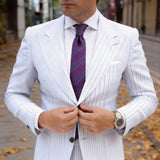 Purple With Multicolor Striped Necktie