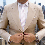 White With Pink-Purple Vertical Stripes Necktie