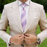 Purple With Pink Striped Necktie