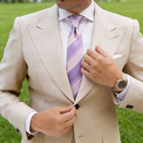 Purple With Pink Striped Necktie